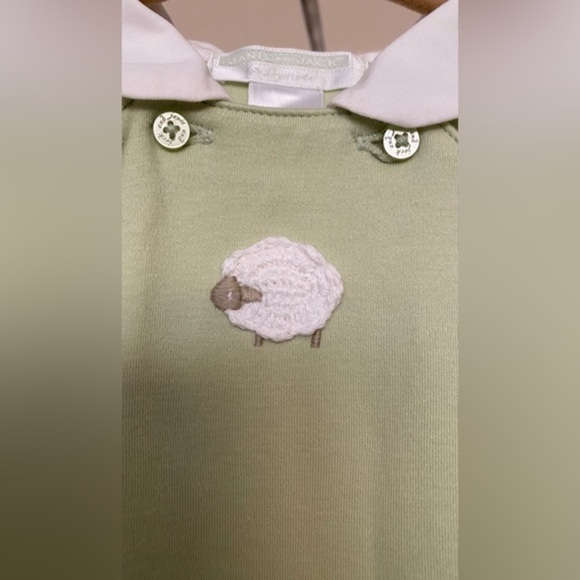 Janie and Jack Layette Long Sleeve One-Piece with Sheep Size 12-18M - Picture 5 of 8
